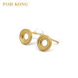 POH KONG 916/22K Gold Classic Round Shape Stud Earrings