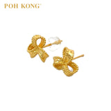 POH KONG 916/22K Gold Ribbon-Tied Stud Earrings
