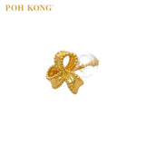 POH KONG 916/22K Gold Ribbon-Tied Stud Earrings
