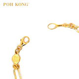 POH KONG 916/22K Yellow Gold Happy Love Double Happiness Swan Bracelet