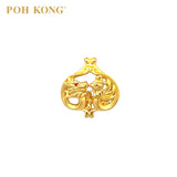 POH KONG 916/2K Yellow Gold Happy Love Dragon and Phoenix Stud Earrings_20E14171000