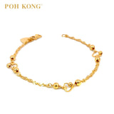 POH KONG 916/22K Yellow Gold Hearts and Bells Bracelet