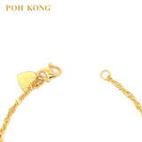 POH KONG 916/22K Yellow Gold Hearts and Bells Bracelet