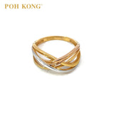 POH KONG 916/22K Yellow Gold Silver Lining Swirl Ring