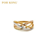 POH KONG 916/22K Yellow Gold Silver Lining Swirl Ring