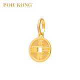 POH KONG 916/22K Yellow Gold Auspicious Prosperity Ancient Coin Pendant