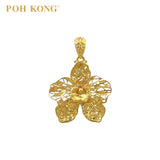 POH KONG 916/22K Yellow Gold Anggun Exquisite Orchid Pendant