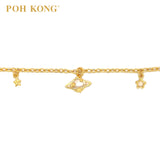 POH KONG 916/22K Yellow Gold Starlight Planet Bracelet