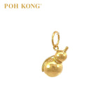 POH KONG 916/22K Yellow Gold Bottle Gourd With Bell Pendant