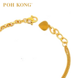 POH KONG 916/22K Yellow Gold Heart Shaped Bracelet