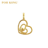 POH KONG 916/22K Yellow Gold Triple Hearts Pendant