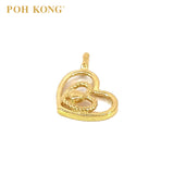 POH KONG 916/22K Yellow Gold Triple Hearts Pendant