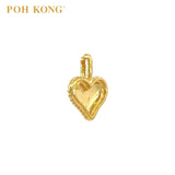 POH KONG 916/22K Yellow Gold Beaded Side Heart Pendant