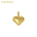 POH KONG 916/22K Yellow Gold Beaded Side Heart Pendant