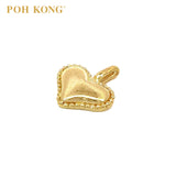POH KONG 916/22K Yellow Gold Beaded Side Heart Pendant