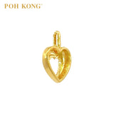 POH KONG 916/22K Yellow Gold Hollow Beaded Side Heart Pendant