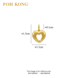 POH KONG 916/22K Yellow Gold Hollow Beaded Side Heart Pendant