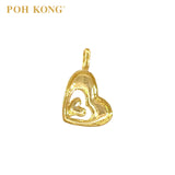 POH KONG 916/22K Yellow Gold Smooth Texture Double Hearts Pendant