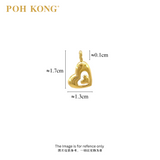 POH KONG 916/22K Yellow Gold Smooth Texture Double Hearts Pendant