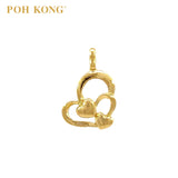 POH KONG 916/22K Yellow Gold Quadruple Hearts Pendant