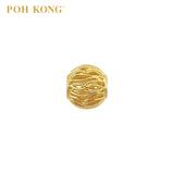 POH KONG 916/22K Yellow Gold Willow Swirl Golden Bead Charm