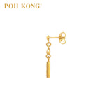 POH KONG 916/22K Yellow Gold Rectangle Abacus Stud Earrings