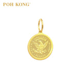 POH KONG 916/22K Yellow Gold 1906 Liberty Coin With Eagle Pendant