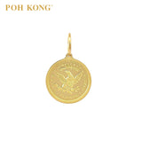 POH KONG 916/22K Yellow Gold 1906 Liberty Coin With Eagle Pendant
