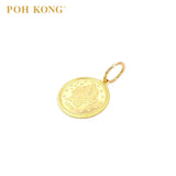 POH KONG 916/22K Yellow Gold 1906 Liberty Coin With Eagle Pendant