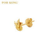 POH KONG 916/22K Yellow Gold Flying Butterfly Stud Earrings