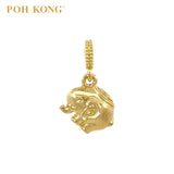 POH KONG 916/22K Yellow Gold "吉" Elephant Pendant