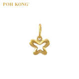 POH KONG 916/22K Yellow Gold Exquisite Smooth Back Little Butterfly Pendant