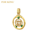 POH KONG 916/22K Yellow Gold Auspicious Bamboo Circle Abacus Pendant