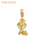 POH KONG 916/22K Yellow Gold Auspicious Majestic Snake With Crown Pendant