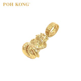 POH KONG 916/22K Yellow Gold Auspicious Majestic Snake With Crown Pendant