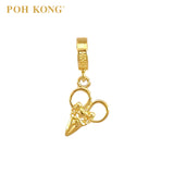 POH KONG 916/22K Yellow Gold Happy Love Wedding Scissors Pendant
