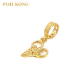 POH KONG 916/22K Yellow Gold Happy Love Wedding Scissors Pendant