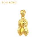 POH KONG 999/24K Yellow Gold Gaping Peanut Pendant