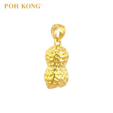 POH KONG 999/24K Yellow Gold Gaping Peanut Pendant