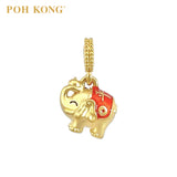 POH KONG 916/22K Yellow Gold "PingAn" Elephant Pendant