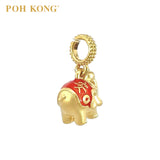 POH KONG 916/22K Yellow Gold "PingAn" Elephant Pendant