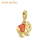 POH KONG 916/22K Yellow Gold "PingAn" Elephant Pendant