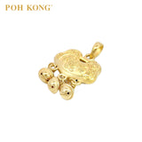 POH KONG 999/24K Yellow Gold Ruyi Lock Bell Pendant