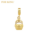 POH KONG 916/22K Gold Happy Love "FuGui" Heart Shape Box Charm Pendant
