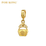 POH KONG 916/22K Gold Happy Love "FuGui" Heart Shape Box Charm Pendant