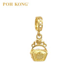 POH KONG 916/22K Gold Happy Love "FuGui" Heart Shape Box Charm Pendant