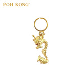 POH KONG 916/22K Yellow Gold Happy Love Dragon Charm Pendant