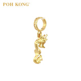 POH KONG 916/22K Yellow Gold Happy Love Dragon Charm Pendant
