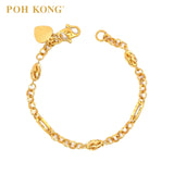 POH KONG 916/22K Yellow Gold Elongated Oval Shape Oval Link Bracelet