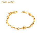 POH KONG 916/22K Yellow Gold Elongated Oval Shape Oval Link Bracelet